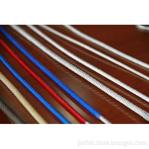 6mm PVC Coated Steel Wire Rope , 1x19 and 304 Galvanized st